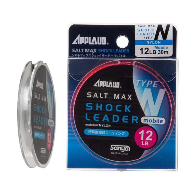 Sanyo Nylon Shock Leader, Upload, Salt-Max, Shock Reader, Mobile, Type N, Nylon, 30m, 20lb, Clear