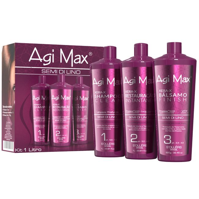 Agi Max Kera-X S'oller Semi di Lino Hair Straightening Red Soller Treatment 3x1L