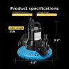 Pool Cover Pump, 3200GPH 1/2 HP Portable Automatic Transfer Water Pump Sump Pump