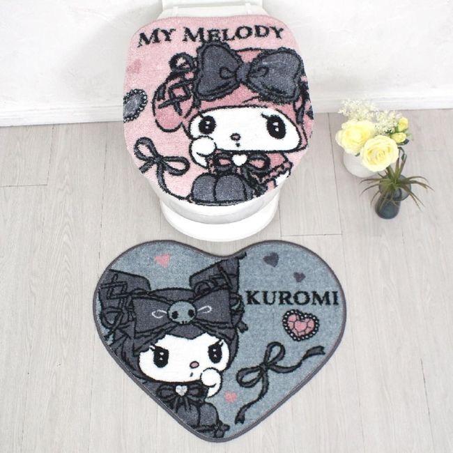 Sanrio SB-664-S Midnight Melody My Melody Toilet Cover & Mat, Set of 2, For Washing and Heating