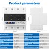 DEWIN Voltage Protector, 3 Phase Din Rail Voltmeter Ammeter AC220V 100A Over Under Voltage Current Limit Relay Protector