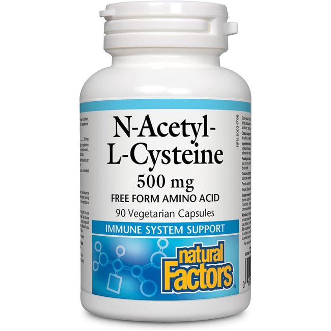 Natural Factors NAC (N-Acetyl-Cysteine) 500mg, 90 Vegetarian Capsules