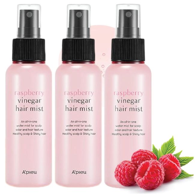 SET OF 3 A'PIEU RASPBERRY VINEGAR HAIR MIST 3.55 fl oz Scalp Hair Care Mist