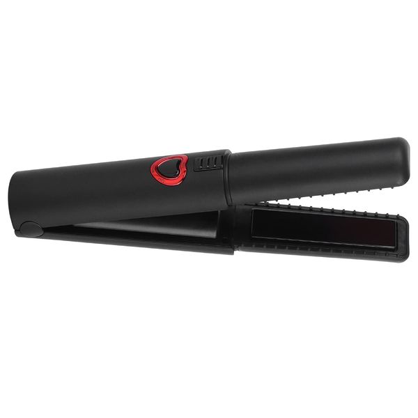 Sonew 2 in 1 Haarglätter, Kabelloser Mini Glätteisen Lockenwickler mit 3 Einstellbaren Temperaturen, Schnellaufheizung Hair Straightener(Schwarz)