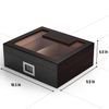 Woodronic Cigar Humidor for 50 Cigars, Glass Top Cigar Box with Digital Hygrometer, Humidifier, Spanish Cedar Lining and Divider, Cigar Cutter, Ashtray, Accessory Gift for Fathers