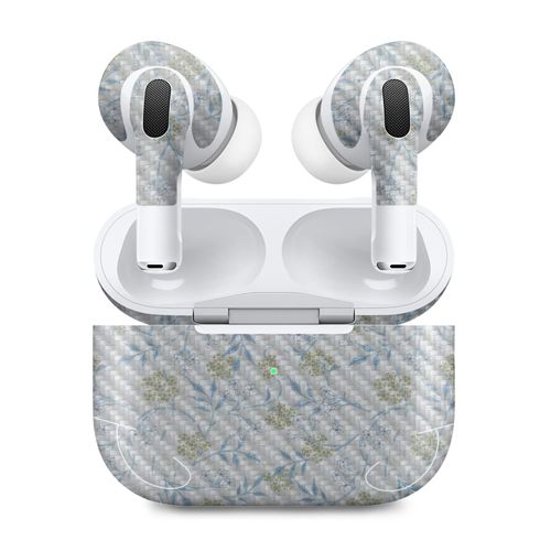 MightySkins Carbon Fiber (2 Pack) Skins Compatible with Apple AirPods Pro 2 - Jasmine | Protective, Durable Textured Carbon Fiber Finish | Easy to Apply, Remove, and Change Styles | Made in The USA
