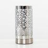 Modern Brushed Chrome Touch Dimmer Bedside Table Lamp with a Silver Chain Design Shade
