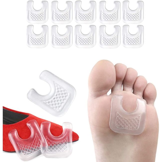 10 Pieces Waterproof Toe Cushions Pads, U-Shaped Gel Callus Pads from Rubbing, R