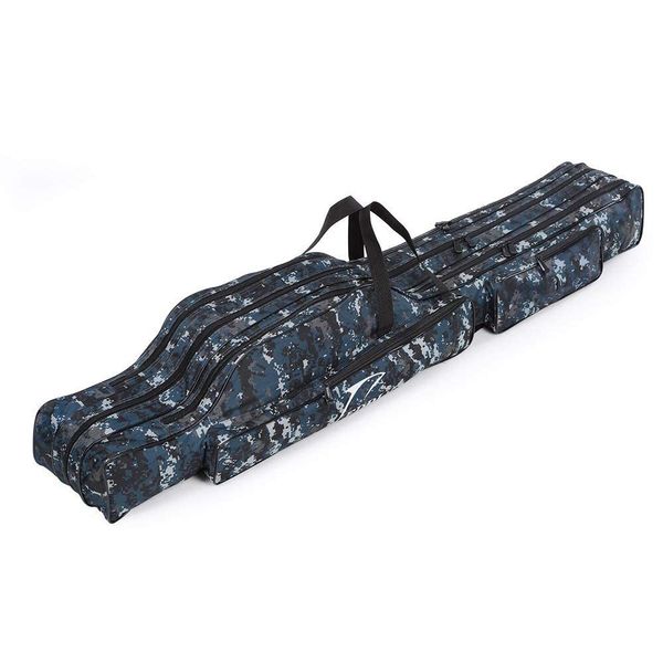 Fbestly Fishing Rod Case, 3 Layers, Portable Rod Case, Folding Large Capacity, Rod Bag, Fishing Rod Storage Fishing Bag, Portable, Portable, Portable, Fishing Rod, Fishing Bag, Tackle Bag (Camouflage, 150)