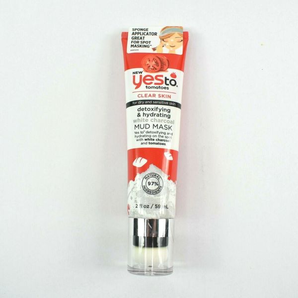 New Yes To Tomatoes Detoxifying & Hydrating White Charcoal Mud Mask 2 Oz.