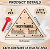 3 Pack - Wooden Triangle Peg Board Game - Retro Mini Travel Game