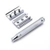 Edwin Jagger DEL89LI14BL Reusable Long Handled Classic Double Edge Safety Razor for Men (Lined)