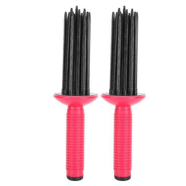 Hair Curling Roll Comb, Anti Slip Wand Hairstyling Tools for Women Round Brush Fluffy Salon Quality Styling Tool Home Use Parties Special Occasions Wave Styler Long Lasting Curls Voluminous