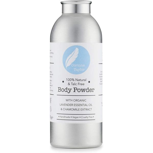 Corinne Taylor | Organic Body Powder | Talc Free | Intimate Comfort | Anti Chafing | Aerosol Free | Chamomile & Lavender | Natural & Vegan | 85g