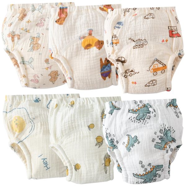 GoUseGo Training Pants, For Babies, Boys, Girls, 6 Layers, Set of 6, Baby Toy Pants, 31.5 inches (80 cm), 35.4 inches (90 cm), 39.4 inches (100 cm), 43.3 inches (110 cm), Cloth Diapers, Gauze Fabric,