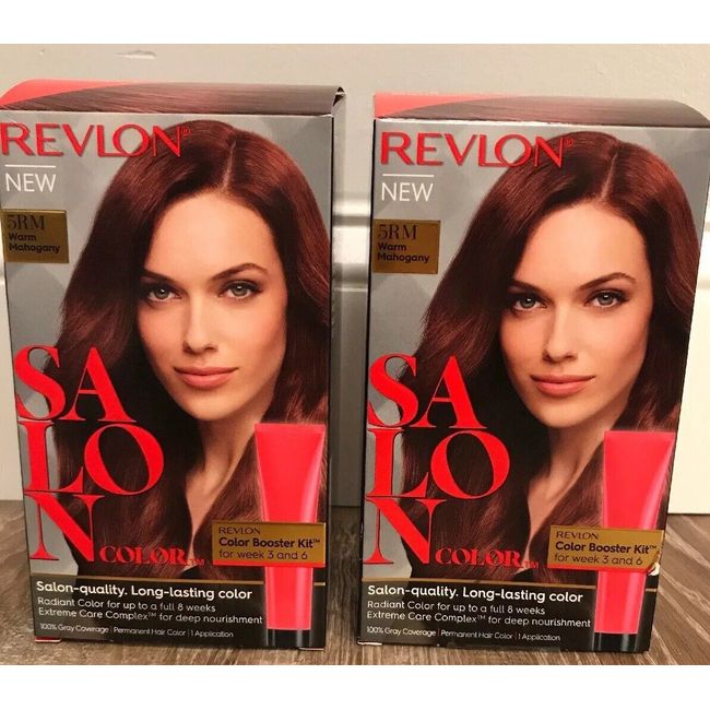 (2) Revlon Salon Color Booster Kit 5RM Warm Mahogany Gray Coverage