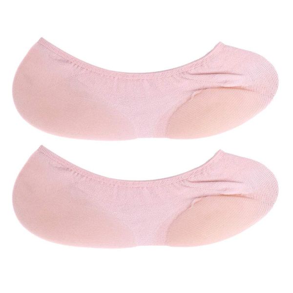 Pedimend Skin Care Heel Protector Socks | Women's High Heel Fashion Invisible Spa Gel Heel Sock | Gel Moisturizing Feet Care Socks | Anti Cracked Dry Foot (Pink)