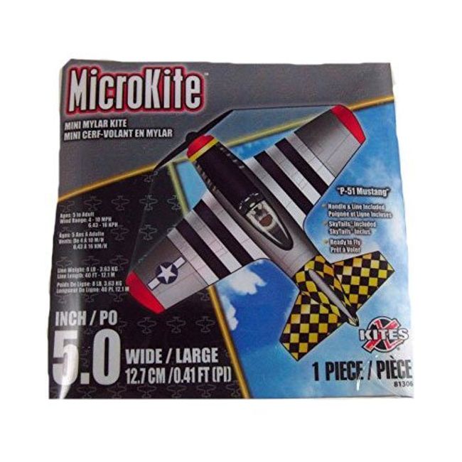 Microkite Mini Mylar 13cm Kite: P-51 Mustang