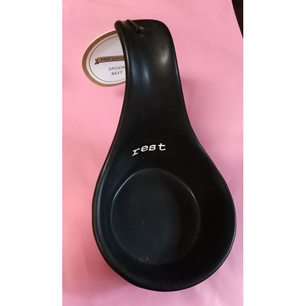 Home Basics NEW Ceramic Spoon Rest Black