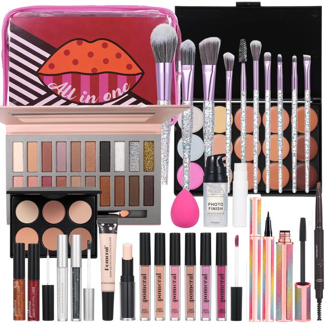 Makeup Kit For Women Full Kit All in One Makeup Set For Teens Girls Beginner With Concealer Eyeshadow Palette Lip gloss Set Make Up Kits For Adult Travel Bag Holiday Gift Set