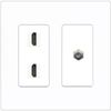 Coax 2 HDMI Wall Plate-2 Gang Screwless White