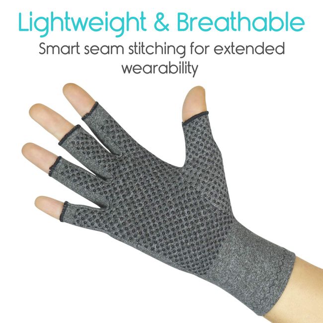 Arthritis Gloves with Grips - Men & Women Textured Fingerless Compression -  Open Finger Hand Gloves for Rheumatoid and Osteoarthritis - Arthritic Joint  Pain Relief for Computer Typing 