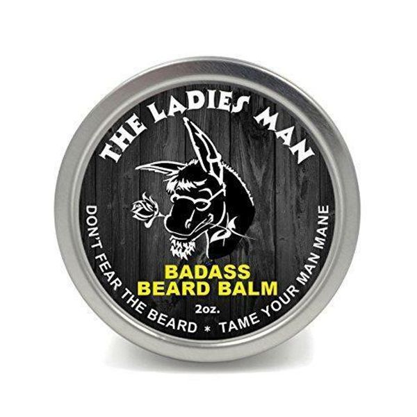 Badass Beard Care Beard Balm - The Ladies Man Scent, 2 Ounce - All Natural