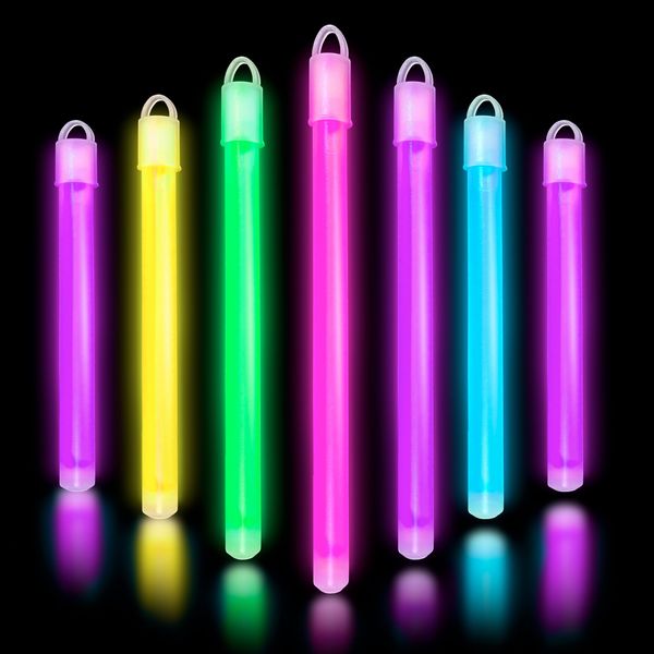 Glow Sticks Bulk - 6" Glow Wands with End Caps & Lanyards - Glow Stick Glow Party Accessories for Celebrations, Birthdays, Festival Accessories & More - Glow Fever by Party Dragon - Mixed, 50ct