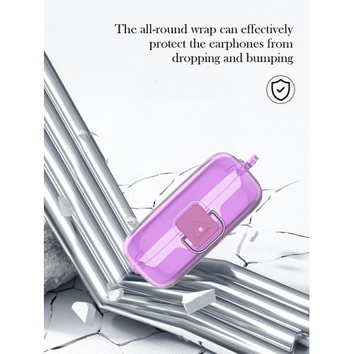Case for Sony WF-C510 Noise Canceling Truly Wireless Earbud,BOVUGAC High Transparency Soft TPU Shockproof Cover with Keychain,Cleaning Kit and Lanyard-Clear Purple