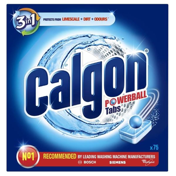 Calgon 3-in-1 Water Softener Tablets l Removes Odours, Limescale & Residue | Deep Clean l Units: 75 Tablets l Size: XL Pack, Pack of 75