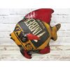 Rustic 13" Long Repurposed Recycled Scrap Metal Red & Yellow Angelfish Statue