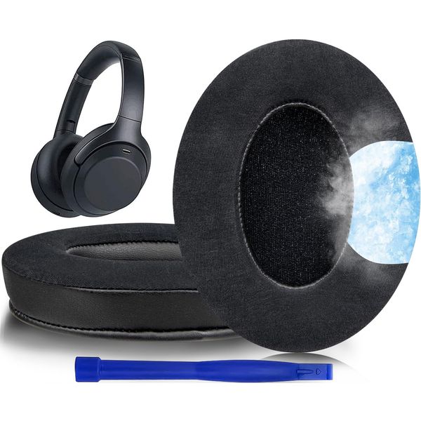 SOULWIT Cooling-Gel Replacement Earpads for Sony WH-1000XM3 (WH1000XM3) Over-Ear Headphones, Ear Pads Cushions with High-Density Noise Isolation Foam, Added Thickness - Black