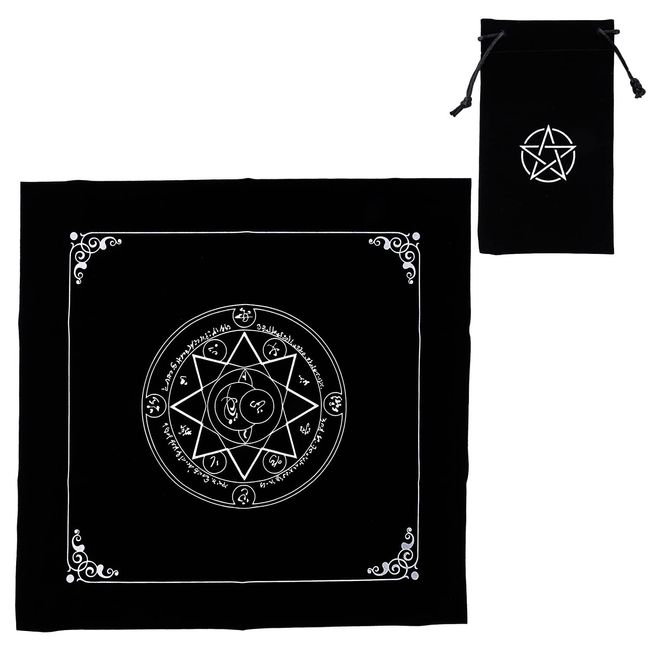 [Re.Lucky] Tarot Cloth with Pouch, Velvet, 19.7 x 19.7 inches (50 x 50 cm), Tarot Card, Oracle Card (Type B)