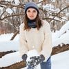 IHCEMIH Men's Scarf Gloves Hat Set, gray