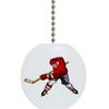 Red Hockey Player Solid Ceramic Fan Pull