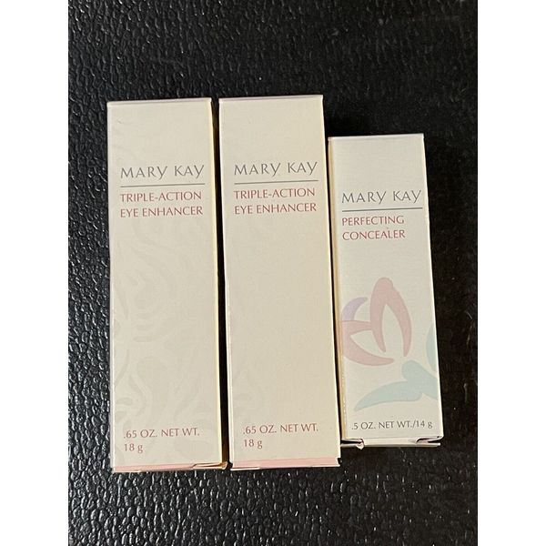 2 Mary Kay Triple-Action Eye Enhancer .65oz 0764 + Perfect Concealer Bronze 5704