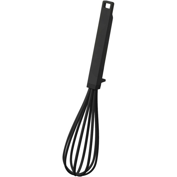 Yamazaki 6363 Silicone Handle Whisk, Black, Approx. W 2.4 x D 2.4 x H 11.6 inches (6 x 6 x 29.5 cm), Tower Tower, Dishwasher Safe, Kitchen Tool