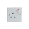 Single Switched Socket Wall 1 Gang Plug Electric 13 Amp White Conforms BS1363 by Unknown