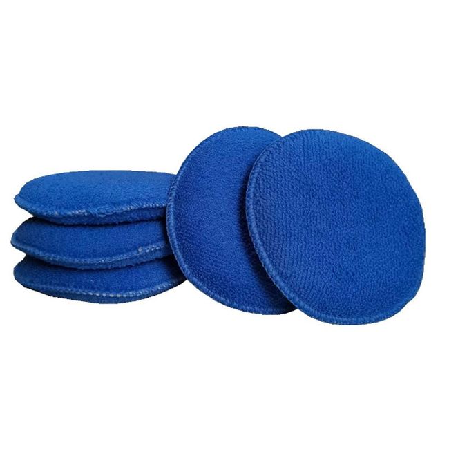 Microfiber Wax Applicator, Ultra-Soft Microfiber Wax Applicator Pads with  Finger Pocket Wax Applicator for Cars Wax Applicator Foam Sponge (Blue, 5