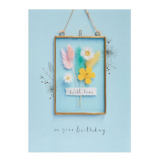 UK Greetings Birthday Card For Her/Female/Friend With Envelope - Framed Floral Design