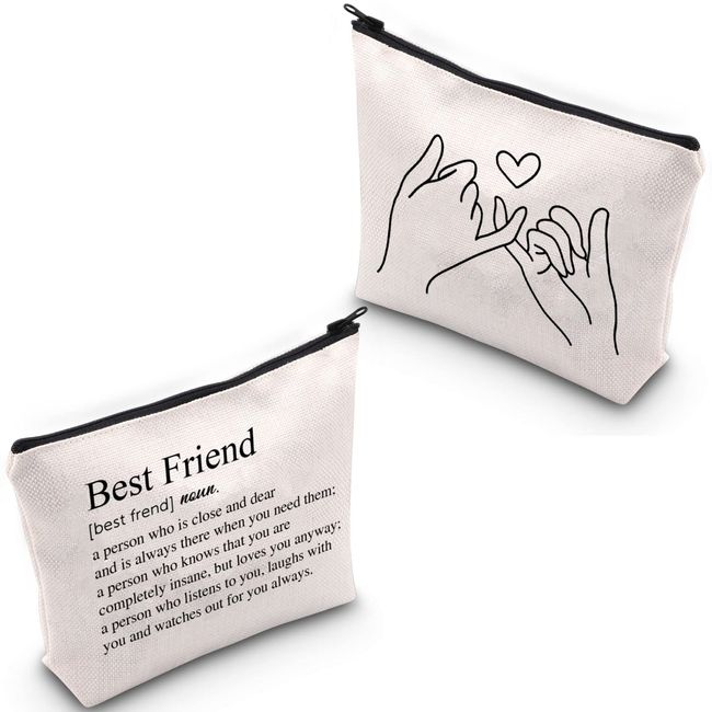 BFF Beste Freundin Geschenk Beste Freundin Definition Make-up Tasche Pinky Pomise Kosmetiktasche Freundschaftsgeschenk Freund Wertschätzung Geschenk Seele Schwester Reisetasche, Best Friend Definition