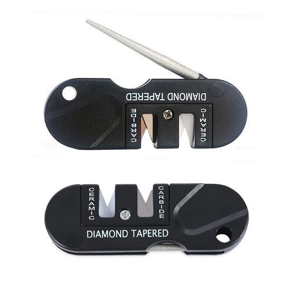 Ximimark 2 pcs Classic and Practical 4 In 1 Carry-on Sharpening Tool Multi-function Outdoor Portable Multi-function Tungsten Steel Sharpener Sharpener