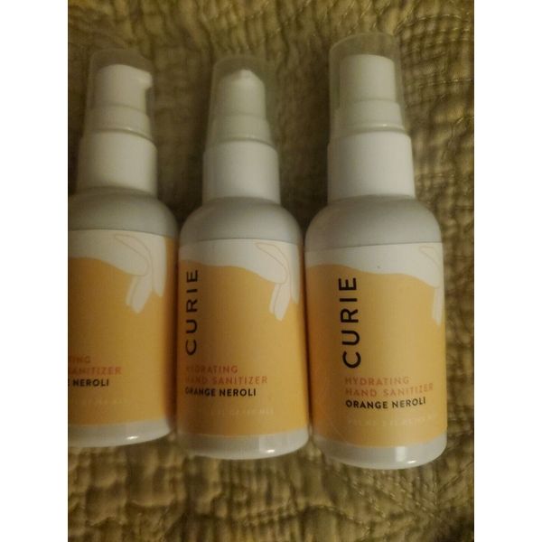 Lot Of 3 Curie Hydrating Hand Sanitizer Orange Neroli Exp 10/22