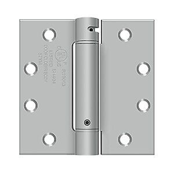 Deltana DSH45U32D 4-1/2" x 4-1/2" Spring Hinge, UL Listed in Brushed Stainless