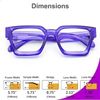 Blue Light Blocking Glasses Rectangle Chic Preppy Look Purple Frame Eyeglasses