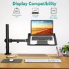 15 Inch Adjustable Laptop Desk Mount Black Ergonomic Vesa Compatible Support