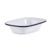 Olympia 23124 Enamel Pie Dish Rectangular 50x180x135mm Roasting Bakeware Kitchen - White