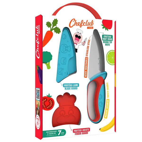 Chefclub Network Chefclub - The Chef's Knife for Kids,Blue and Red