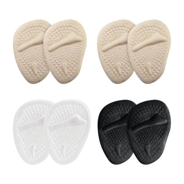 4 Pairs Forefoot Pads Anti-Wear Foot Insoles Unisex Non-Slip Half Insoles Arch Support Insoles Shoe Accessories