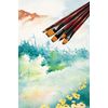Creative Mark Ebony Splendor Short-Handle Synthetic Sable Paint Brush, Angular Set of 3, Teijin Multi